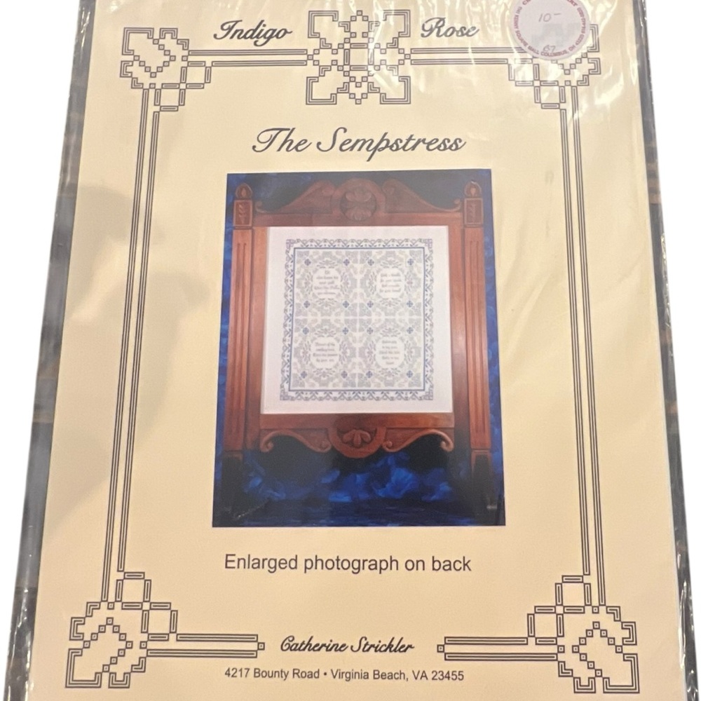 Indigo Rose The‎ Sempstress Cross Stitch Design Catherine Strickler NEW Florals